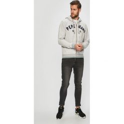 Pepe Jeans - Bluza. Szare bluzy męskie Pepe Jeans, s, z aplikacjami, z elastanu, z kapturem, bez rękawów, z kapturem. W wyprzedaży za 229,90 zł.