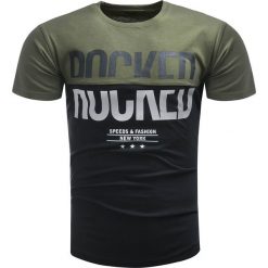 Koszulka męska t-shirt zielony Recea. Zielone koszulki męskie Recea, xl, z nadrukiem, z bawełny, klasyczne, bez kołnierzyka. Za 39,99 zł.