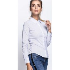 Biało-Granatowa Koszula Together Forever. Białe koszule damskie Born2be, l, w prążki, z materiału. Za 44,99 zł.