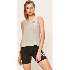 The North Face - Top. Szare bluzki damskie The North Face, s, z nadrukiem, z bawełny, z okrągłym kołnierzem. Za 99,90 zł.