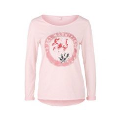 S.Oliver T-Shirt Damski M Różowy. Różowe koszulki damskie marki S.Oliver, s, z nadrukiem, z okrągłym kołnierzem. W wyprzedaży za 80,00 zł.
