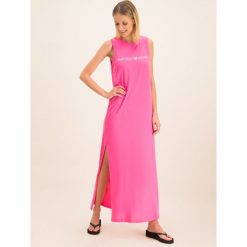 Sukienka plażowa Emporio Armani 262635 0P340 00073. Różowe sukienki damskie Emporio Armani, na plażę, s, bez wzorów, z bawełny, bez kołnierzyka, bez rękawów. W wyprzedaży za 309,00 zł.