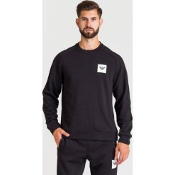 BLUZA Emporio Armani. Czarne bluzy męskie Emporio Armani, xs, z aplikacjami, z materiału, z okrągłym kołnierzem, bez rękawów, bez kaptura. Za 407,40 zł.