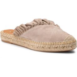 Espadryle KANNA - 19KV8034 Ante Taupe. Brązowe espadryle damskie Kanna, z aplikacjami, ze skóry, bez obcasa. W wyprzedaży za 239,00 zł.