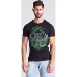 Czarny t-shirt Versace Jeans. Czarne t-shirty męskie xxl, z nadrukiem, z elastanu, z okrągłym kołnierzem. Za 309,50 zł.