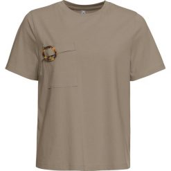 Shirt z kieszenią bonprix jasnooliwkowy. Zielone koszulki damskie bonprix, bez wzorów, bez kołnierzyka, bez rękawów. Za 34,99 zł.