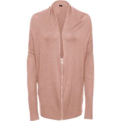 Kardigany damskie: Sweter rozpinany z zamkiem oversize bonprix stary jasnoróżowy