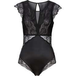 Body bez fiszbinów bonprix czarny. Czarne body damskie bonprix, z haftami. Za 109,99 zł.
