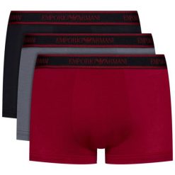 Komplet 3 par bokserek Emporio Armani Underwear 111357 0A717 19775. Czarne bokserki męskie Emporio Armani Underwear, bez wzorów, z elastanu. Za 229,00 zł.