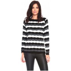 La Belle Parisienne Sweter Damski Elise M Czarny. Czarne swetry damskie La Belle Parisienne, m, w paski, bez rękawów, bez kaptura. W wyprzedaży za 117,00 zł.
