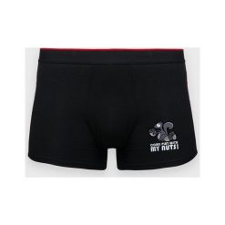 Bokserki męskie Come Play With My Nuts. Czerwone bokserki męskie MegaKoszulki, bez wzorów, z elastanu. Za 49,90 zł.