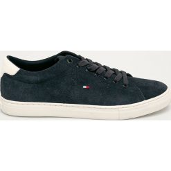 Tommy Hilfiger - Buty. Niebieskie sneakersy męskie TOMMY HILFIGER, ze skóry, na sznurówki. Za 449,90 zł.
