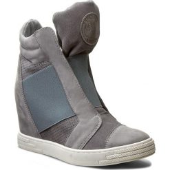 Sneakersy ROBERTO - 528/D C. Szary Nubuk/C. Szary Welur. Szare półbuty damskie Roberto, ze skóry. W wyprzedaży za 259,00 zł.