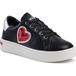 Sneakersy LOVE MOSCHINO - JA15063G1AIF300B Lamin. Czarne półbuty damskie Love Moschino, ze skóry ekologicznej. Za 799,00 zł.