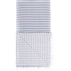 Chusty damskie: Chusta hammam w kolorze niebiesko-białym – 180 x 100 cm