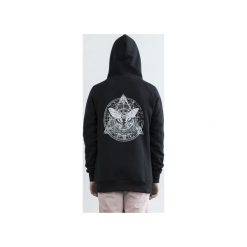 MOTH HOODIE IN BLACK. Czarne bluzy męskie marki The Hive, m, bez wzorów, bez kołnierzyka, bez rękawów, bez kaptura. Za 219,00 zł.