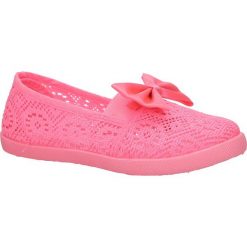 Różowe baleriny slip on ażurowe z kokardą casu cb-s151. Różowe baleriny dziewczęce Casu, bez wzorów, bez obcasa. Za 49,99 zł.