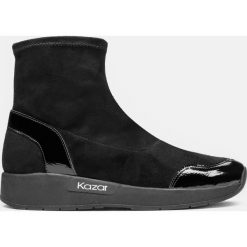 Czarne sneakersy damskie. Czarne sneakersy damskie marki Kazar, ze skóry. Za 369,00 zł.