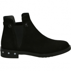 Botki - 0019902 BLACK. Czarne botki damskie na zamek Venezia, z nubiku. Za 359,00 zł.