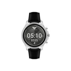 Paski męskie: SmartWatch EMPORIO ARMANI Alberto Czarno-srebrny (pasek skórzany czarny) ART5003
