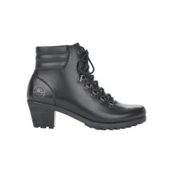 Rieker Buty Czarny female czarny 42. Czarne botki damskie Rieker, ze skóry, bez obcasa, na sznurówki. Za 329,00 zł.
