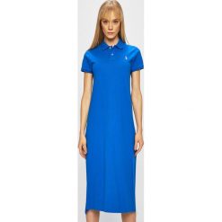 Polo Ralph Lauren - Sukienka. Niebieskie sukienki damskie Polo Ralph Lauren, na co dzień, s, bez wzorów, z bawełny, casualowe, polo, z krótkim rękawem, krótkie, midi, proste. W wyprzedaży za 379,90 zł.
