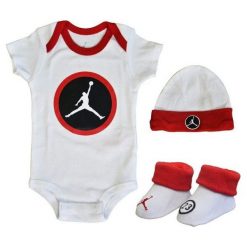 Zestaw dla dzieci Jordan - LJ0180-R78 0-6. Szare body niemowlęce Jordan, bez wzorów, bez rękawów. Za 306,12 zł.