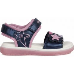 Geox - Sandały dziecięce. Niebieskie sandały dziewczęce Geox, z gumy, bez zapięcia. Za 259,90 zł.