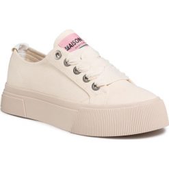 Sneakersy SCOTCH & SODA - Zadie 20739635 Ecru S213. Brązowe półbuty damskie Scotch & Soda, bez wzorów, z materiału, bez obcasa, bez zapięcia. Za 389,00 zł.