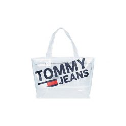 Torby shopper Tommy Jeans TJU SUMMER TOTE MESH. Szare torby damskie na zakupy marki Tommy Jeans, bez wzorów, z jeansu, bez dodatków. Za 259,00 zł.