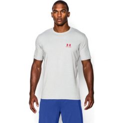 Under Armour Koszulka męska Sportstyle Left Chest Logo T-Shirt True Gray Heather r. XL (1257616025). Białe koszulki sportowe męskie marki Adidas, l, z jersey, do piłki nożnej. Za 74,44 zł.