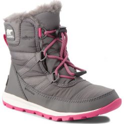 Śniegowce SOREL - Youth Whitney Short Lace NY1897 Quarry/Ultra Pink 052. Szare śniegowce dziewczęce Sorel, bez zapięcia. W wyprzedaży za 279,00 zł.