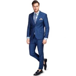 Garnitur LEONARDO SLIM lniany GXNS900093. Garnitury męskie Giacomo Conti, bez wzorów, z bawełny. Za 499,00 zł.