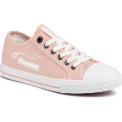 Trampki BIG STAR - FF274080 Pink. Różowe półbuty damskie BIG STAR, na co dzień, bez wzorów, z gumy, retro, bez obcasa, na płaskiej podeszwie, bez zapięcia. Za 129,00 zł.
