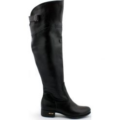 Kozaki za kolano - skóra naturalna - model 128 - kolor czarny. Czarne kozaki damskie Zapato, na co dzień, na zimę, z jeansu, eleganckie, przed kolano, na wysokim obcasie, na obcasie, bez zapięcia. W wyprzedaży za 367,50 zł.