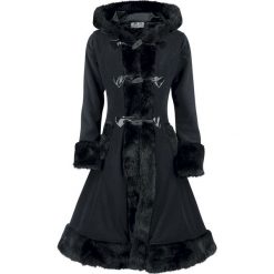 Poizen Industries Minx Coat Płaszcz damski czarny. Czarne płaszcze damskie marki Poizen Industries, s, z satyny. Za 264,90 zł.