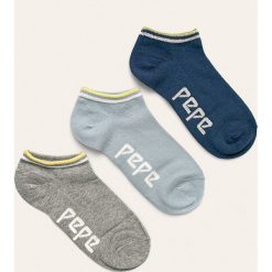 Pepe Jeans - Stopki Camila (3-pack). Białe skarpetki damskie Pepe Jeans, z nadrukiem, z elastanu. Za 49,90 zł.
