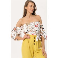 Biały Top Well-Favored. Białe bluzki damskie Born2be, xl, w kwiaty, bez kołnierzyka, bez rękawów. Za 119,99 zł.
