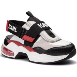 Sandały KARL LAGERFELD - KL61710 White Mix Suede/Texlile. Białe klapki damskie marki KARL LAGERFELD, bez wzorów, ze skóry, bez obcasa. Za 839,00 zł.