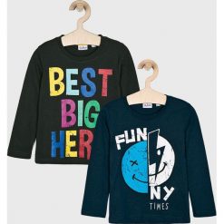 Blukids - T-shirt dziecięcy 98-134 cm. Niebieskie t-shirty chłopięce Blukids, z nadrukiem, z bawełny, z długim rękawem. W wyprzedaży za 29,90 zł.