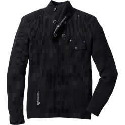 Swetry klasyczne męskie: Sweter „Slim fit” bonprix czarny