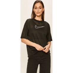 Nike Sportswear - T-shirt. Czarne t-shirty damskie Nike Sportswear, s, z nadrukiem, z dzianiny, casualowe, z okrągłym kołnierzem. W wyprzedaży za 99,90 zł.