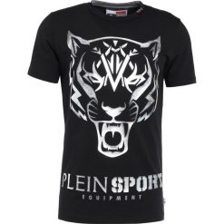 Plein Sport ROUND NECK EDBERG Tshirt z nadrukiem black/silver. Czarne koszulki polo męskie Plein Sport, xl, z nadrukiem, z elastanu. W wyprzedaży za 581,40 zł.