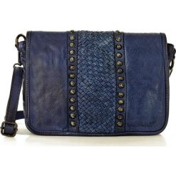 MARCO MAZZINI Torebka skórzana crossbody old pelle lavata granatowa. Listonoszki damskie MAZZINI, w paski, ze skóry, klasyczne, bez dodatków. Za 399,00 zł.