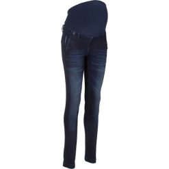 Dżinsy ciążowe SKINNY bonprix ciemnoniebieski "stone". Niebieskie jeansy damskie bonprix, z jeansu. Za 129,99 zł.