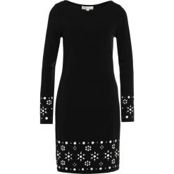 MICHAEL Michael Kors PEARL BORDER Sukienka z dżerseju black. Czarne sukienki damskie MICHAEL Michael Kors, xs, bez wzorów, z elastanu, bez kołnierzyka, bez rękawów. W wyprzedaży za 472,05 zł.