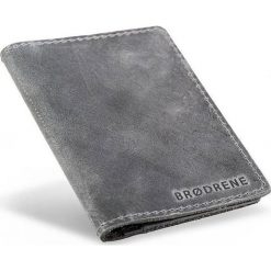 Skórzany cienki portfel slim wallet BRODRENE SW05 szary - Szary. Szare portfele męskie Brødrene, bez wzorów, ze skóry. Za 83,99 zł.
