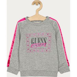 Guess Jeans - Bluza dziecięca 92-122 cm. Szare bluzy dziewczęce Guess Jeans, z nadrukiem, z bawełny, bez rękawów, bez kaptura. W wyprzedaży za 139,90 zł.