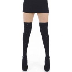 Pamela Mann Over The Knee Socks With Gold Studs Zakolanówki czarny. Czarne skarpetki damskie Pamela Mann, w jednolite wzory. Za 42,90 zł.