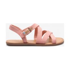 TOMS Sandały Różowy. Różowe sandały damskie Toms, w paski, z materiału, bez obcasa, z paskami. Za 300,95 zł.